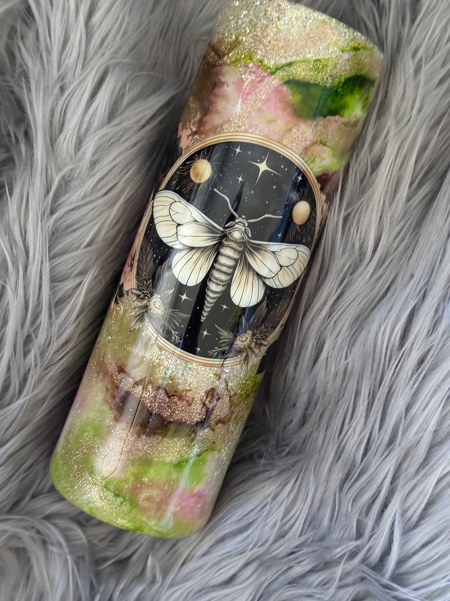 30oz Moth Glitter Tumbler