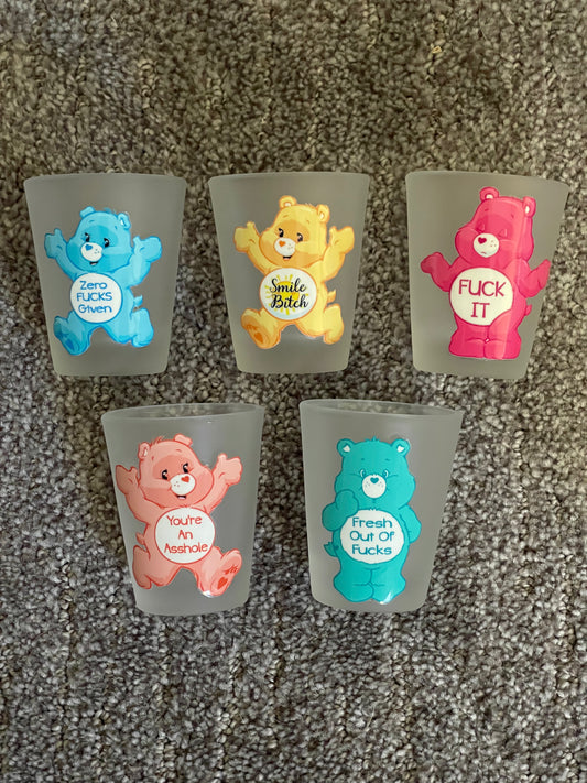 Ready to ship swear bear shot glasses
