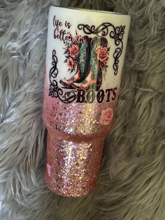 40oz Cowgirl Glitter Tumbler